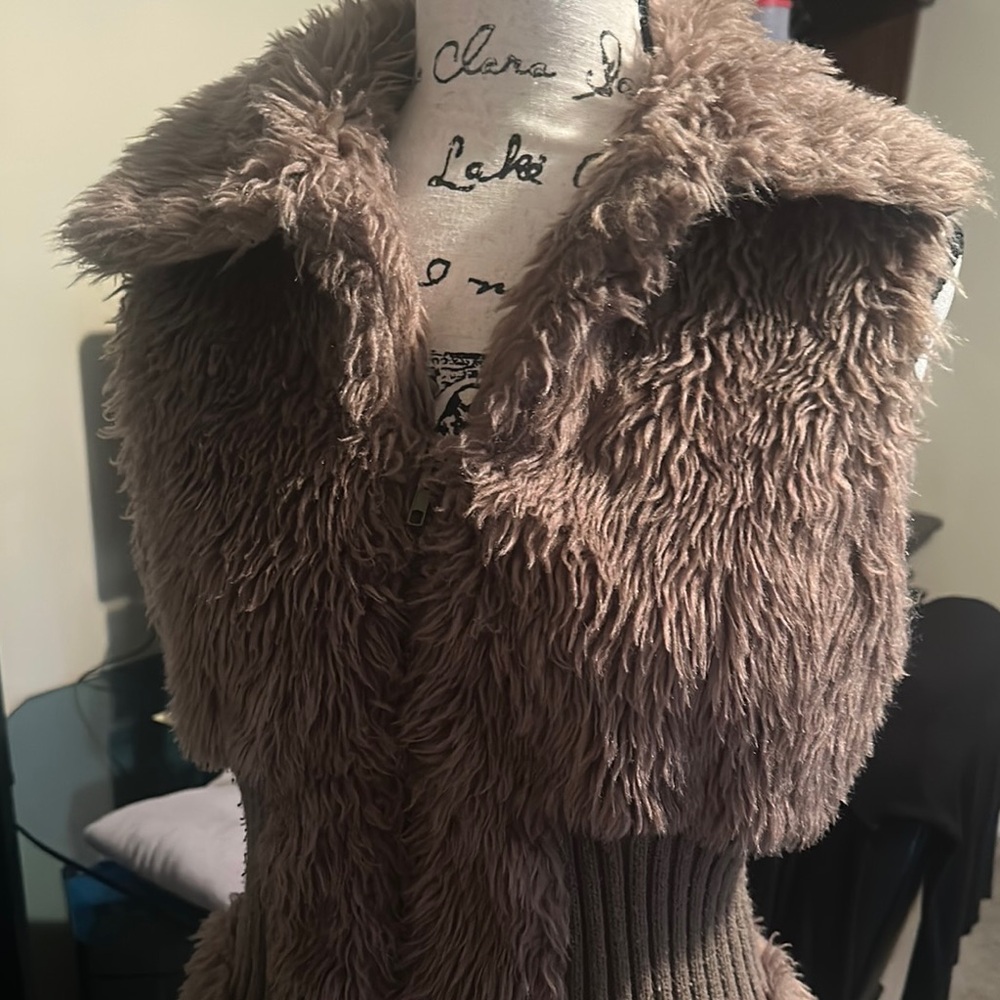 Faux Fur Vest in Brown